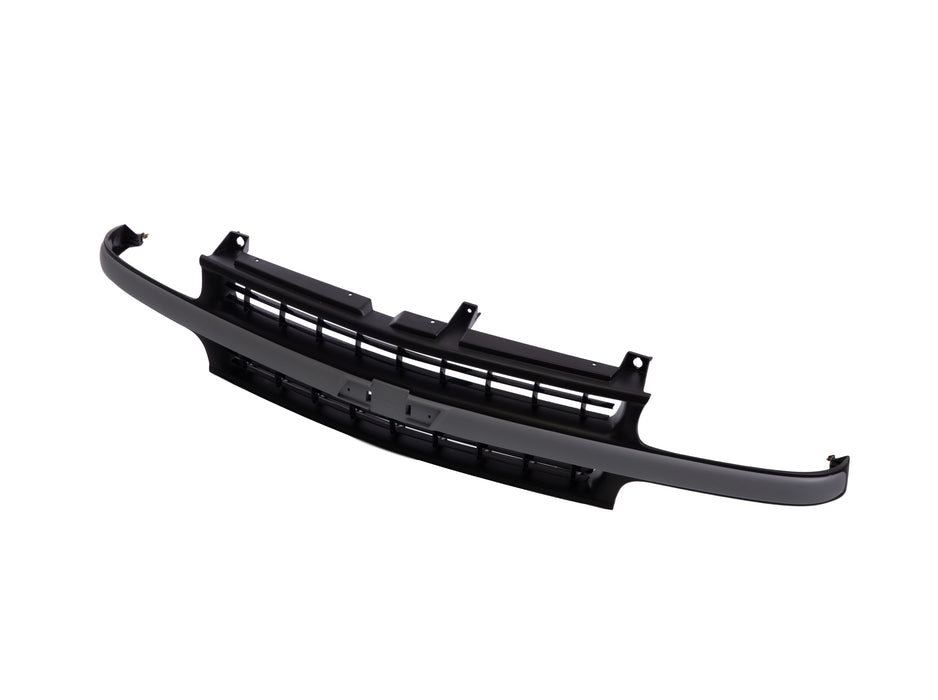 JustDrivably Replacement Parts Front Grille Grill With Argent Silver Center Cross Bar Black Insert & Shell Compatible With Chevrolet Silverado 1500 2500 1999-2002 Suburban 1500 2500 Tahoe 2000-2006