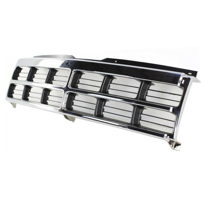 CarPartsDepot, Black Insert Chrome Grille Grill Front Body Parts, 400-17777 CH1200181 56003352