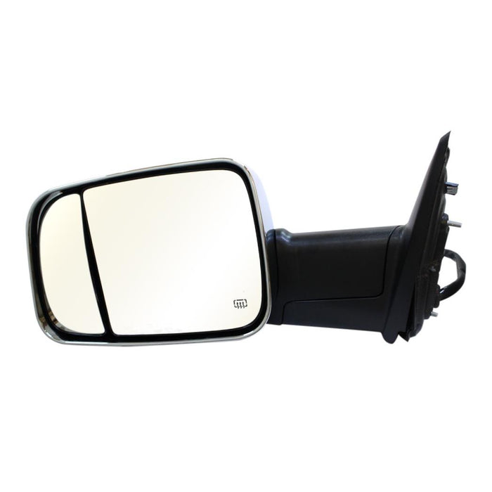 New Replacement Parts Front Left Driver Side Power Heated Trailer Tow Type Chrome Side View Door Mirror Compatible With RAM 1500 2500 3500 Fits CH1320334 68143807AB