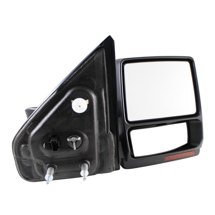 Fit System 61185F Ford F-150 Passenger Side Heated Power Extendable Towing Mirror with Turn Signal and Puddle Lamp