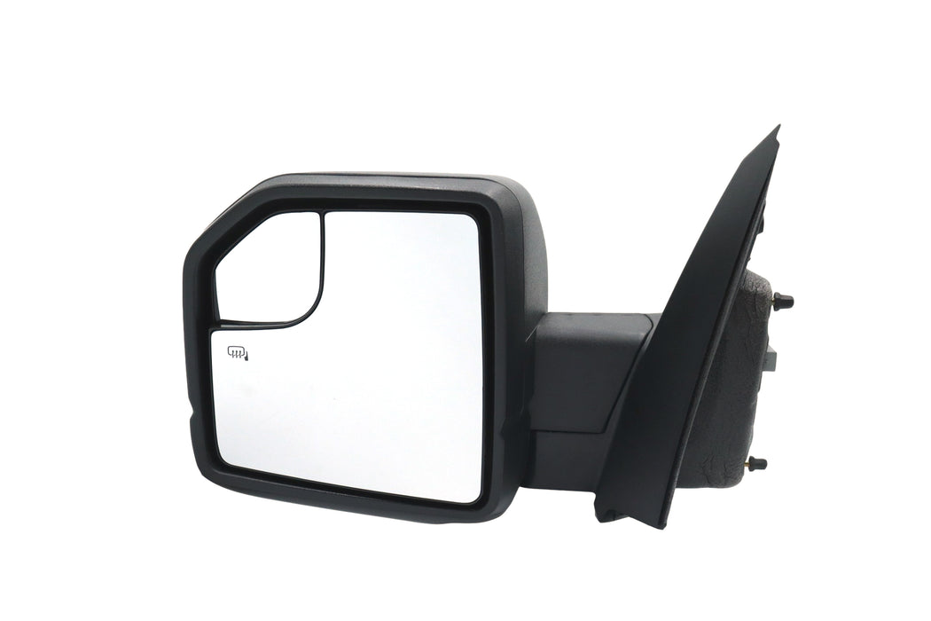 New Driver Side Door Mirror Compatible With Ford F150 15 16 17 18 F-Series Pickup Truck Power Glass Heated Manual Folding With Signal Light In Housing Textured Black Cover