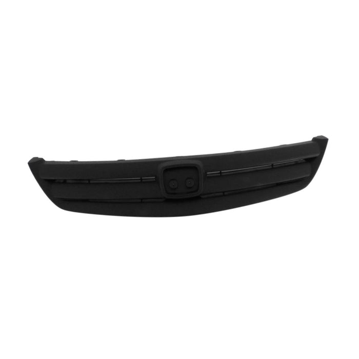 Grille Assembly Compatible with 2001-2003 Honda Civic Plastic Painted Black Shell and Insert Sedan