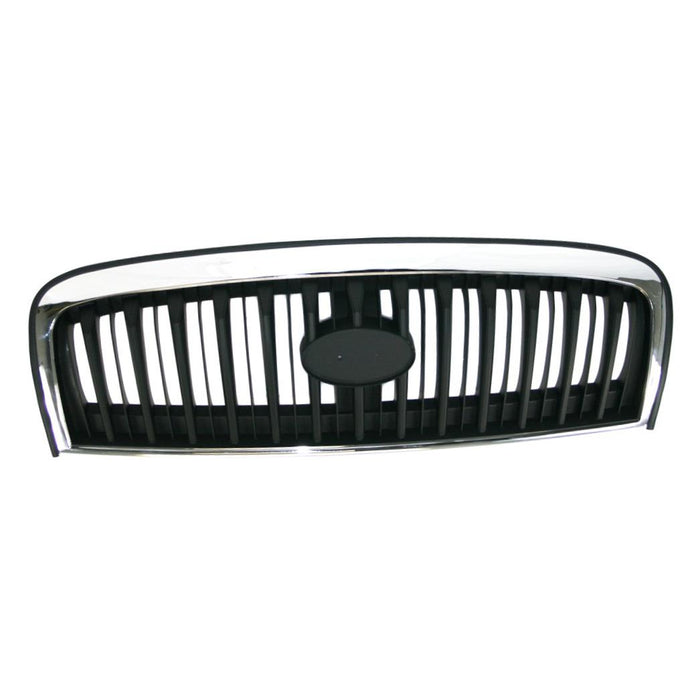 Grille Assembly Compatible with 2002-2004 Hyundai Sonata Chrome Shell/Painted Black Insert