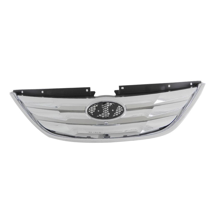 JustDrivably Replacement Parts Front Black Grille Grill Assembly With Chrome Surround With Chrome Molding Compatible With Hyundai Sonata 2011 2012 2013