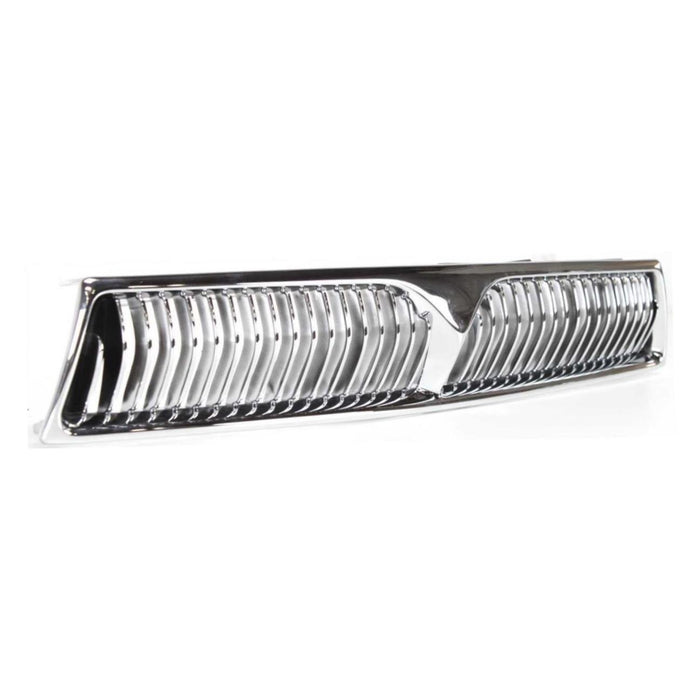 CarPartsDepot, Front Chrome Grill Grille Plastic Frame Painted Black Tab w/o Emblem, 400-351393 MI1200222 MR275200