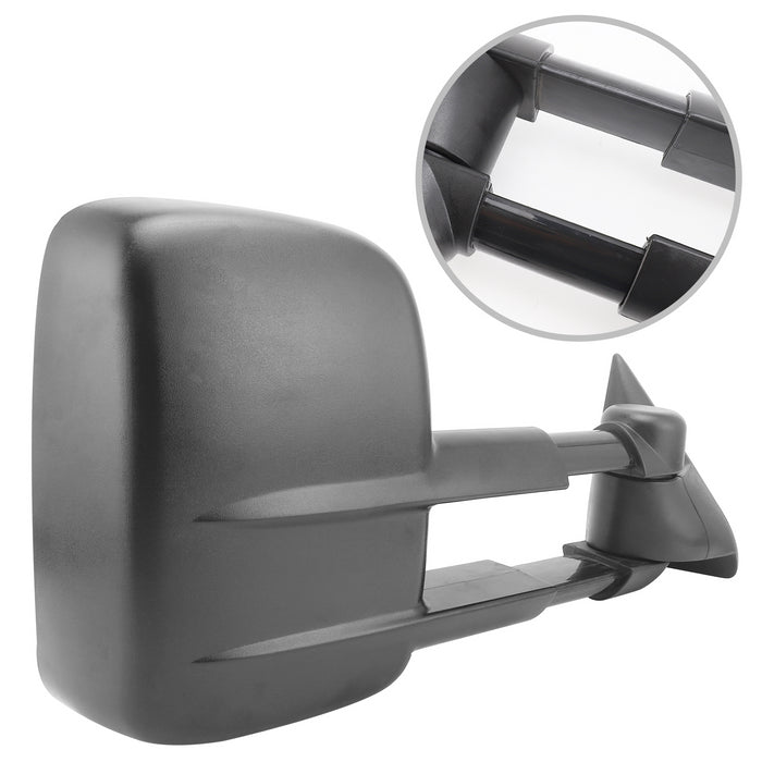 Perfit Zone Towing Mirrors Replacement Fit for 1988-2000 SILVERADO SIERRA, MANUAL,W/O HEATED, W/O SIGNAL,BLACK (PAIR SET)