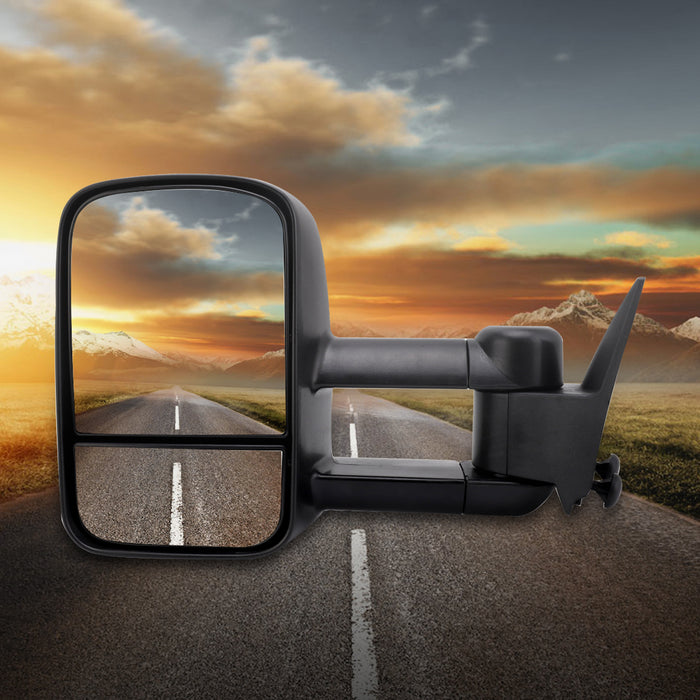 Perfit Zone Towing Mirrors Replacement Fit for 1988-2000 SILVERADO SIERRA, MANUAL,W/O HEATED, W/O SIGNAL,BLACK (PAIR SET)