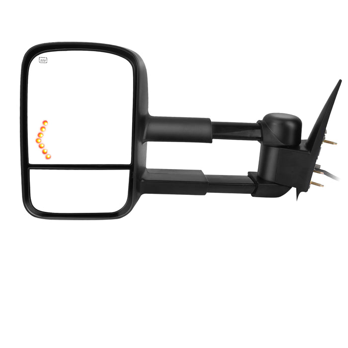 PZ Towing Mirror Replacement Compatible with CV 03-07 Silverado Sierra Power Heated Arrow Light(Pair Set)