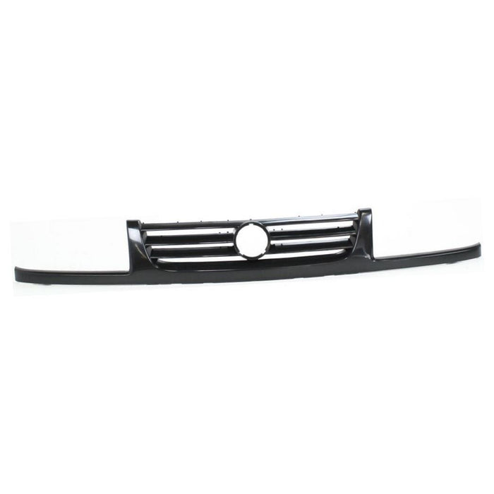 Grille Assembly Compatible with 1993-1999 Volkswagen Golf Black Shell and Insert with Dual Headlight Holes