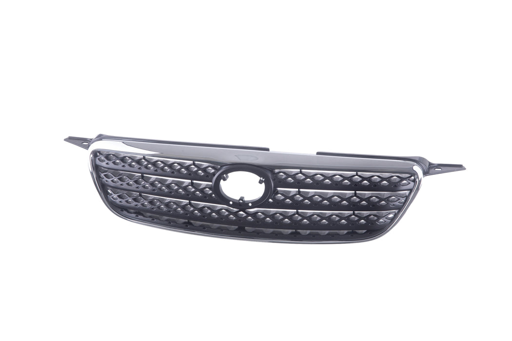 JustDrivably Replacement Parts Front Grille Grill Assembly With Chrome Shell Molding With Gray Insert Compatible With Toyota Corolla 2005 2006 2007 2008