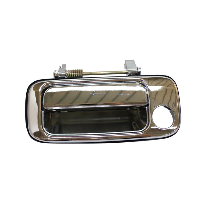 Door Handle Compatible with 93-97 Toyota Land Cruiser Base 4.5L Front Left Side Exterior Metal Chrome w/Keyhole