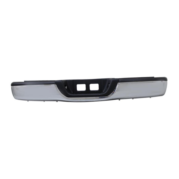 CarPartsDepot, Rear Step Bumper Chrome Steel Bar w/Black Pads No 3 Tow Hitch Covers, 364-441151-20-CH TO1103107 521510C021-PFM