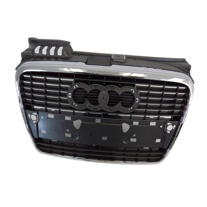 CarPartsDepot, Front Upper Matte Black Grille With Chrome Trim, 400-113076 AU1200112 8E0853651J1QP