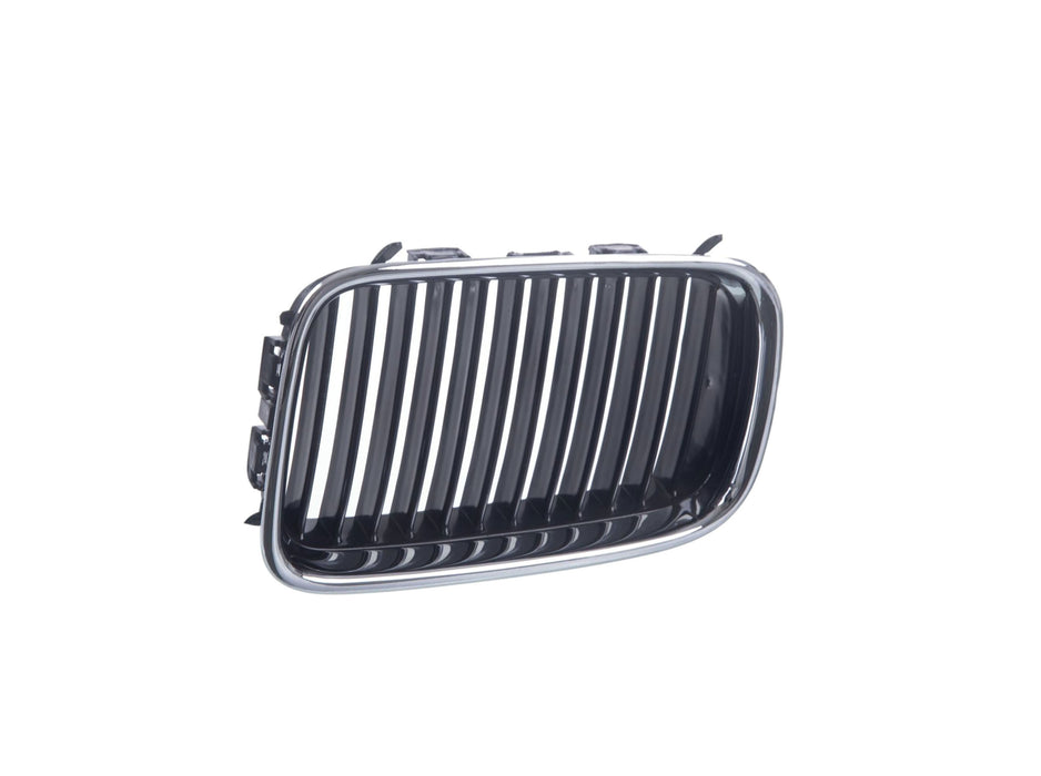 JustDrivably Replacement Parts Front Right Passenger Side Upper Grille Grill Assembly With Chrome Shell Frame With Black Insert Bar Compatible With BMW 1992-1996 3 Series E-36 318 320 325 328 M3