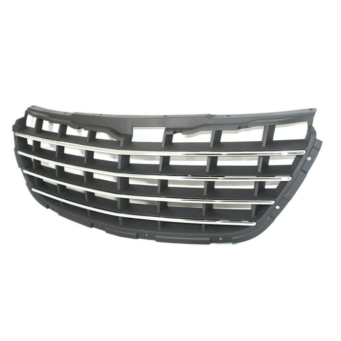 New Front Gray Grille Grill Replacement With Chrome Molding Compatible With CHRYSLER Pacifica SUV Fits CH1200277 4857625AB