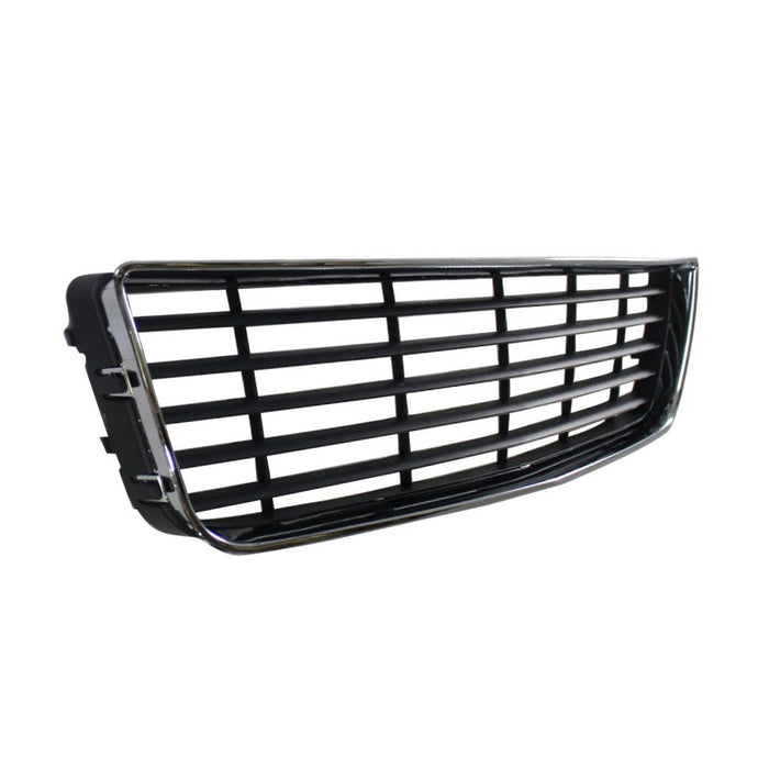 JustDrivably Replacement Parts Front Bumper Lower Grill Grille Assembly With Chrome Fram Shell Trim Molding With Dark Gray Insert Compatible With Chevrolet Impala 2006-2011 Except SS Model