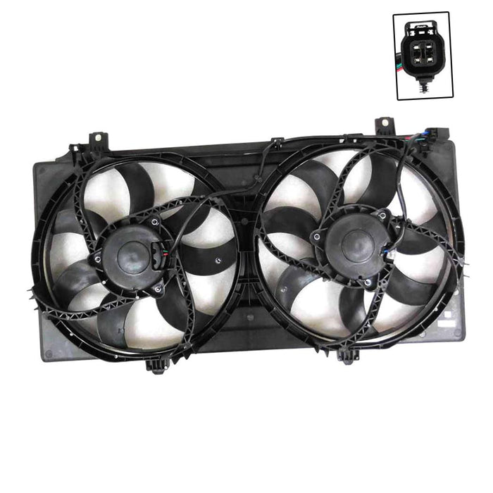 CarPartsDepot New Replacement Parts Front Dual Radiator Cooling Fan Chevy Camaro 3.6L