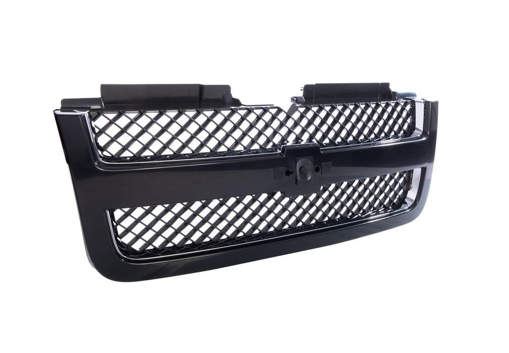 CarPartsDepot, Matte Black Grille Matte Black Frame Chrome Trim Molding, 400-151155 GM1200549 19121044