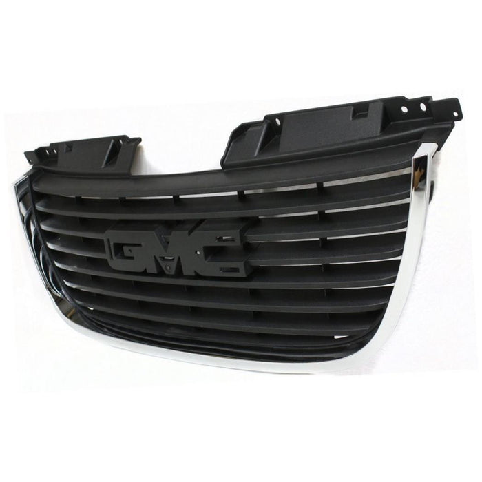 New Front Black Grille Grill Replacement With Chrome Frame Compatible With GMC Yukon XL 1500 Yukon SUV Fits GM1200576 25891151