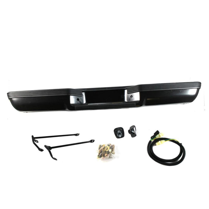 Step Bumper Compatible with 1995-2000 Chevrolet Tahoe Assembly Powdercoated Black Steel