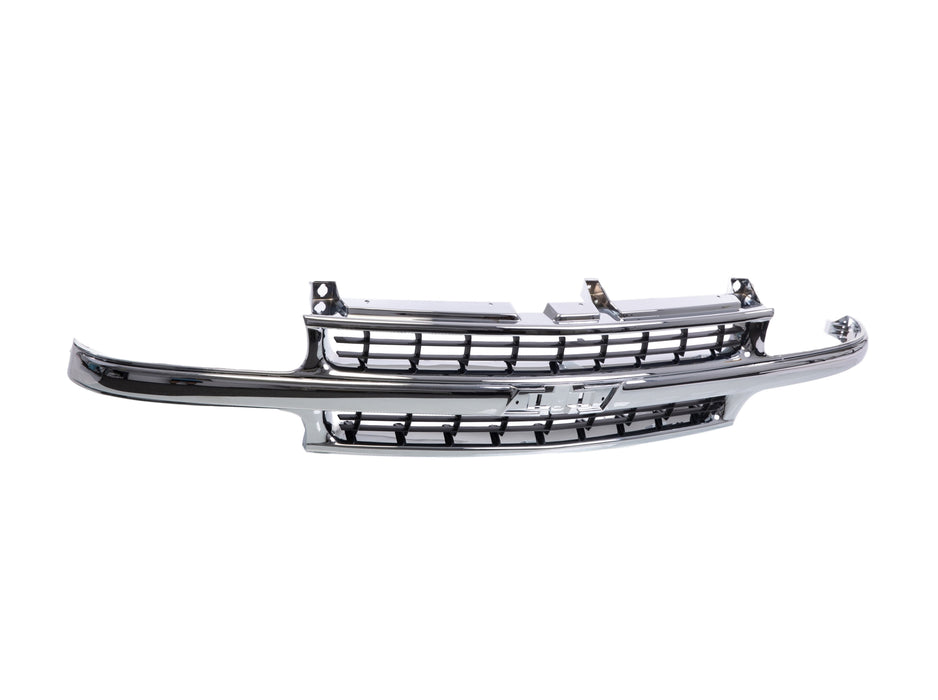 JustDrivably Replacement Parts Front Grille Grill Assembly With Chrome Shell With Black Insert Compatible With Chevrolet Tahoe 2000-2006 Pickup Truck