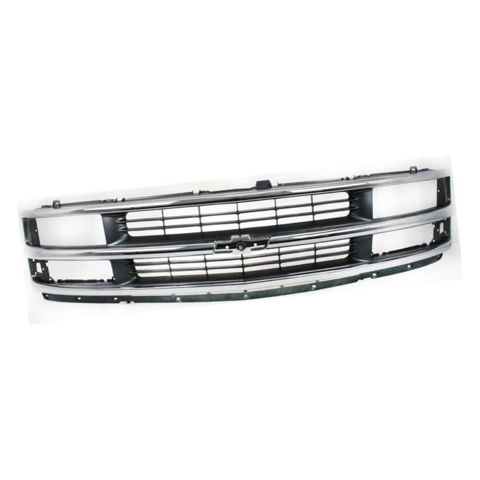 New Front Chrome Gray Grille Grill Chevy Compatible With CHEVROLET E Series Express 1500 2500 3500 Van Fits Composite Type GM1200382 15037242