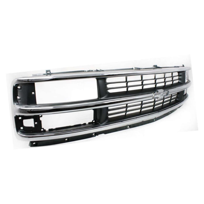 New Front Chrome Gray Grille Grill Chevy Compatible With CHEVROLET E Series Express 1500 2500 3500 Van Fits Composite Type GM1200382 15037242