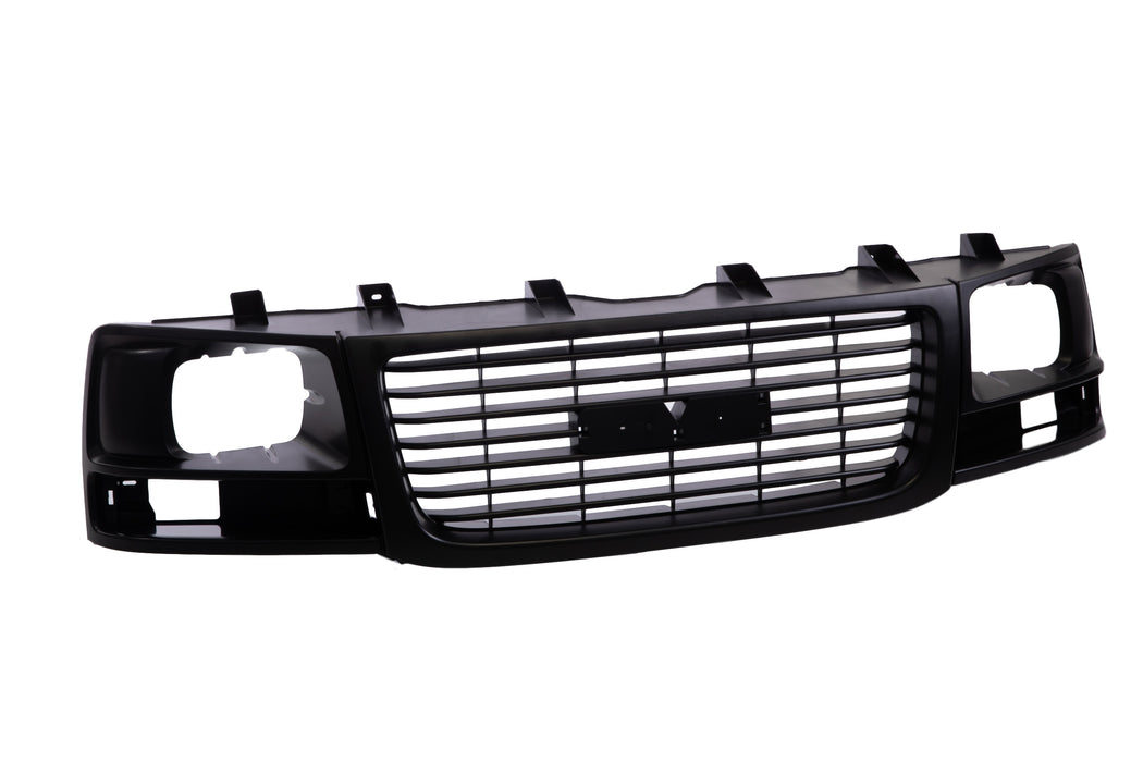 JustDrivably Replacement Parts Front Grille Grill Black Shell Insert With Sealed Beam Headlight Compatible With GMC Savana 1500 2500 3500 4500 2003-2017