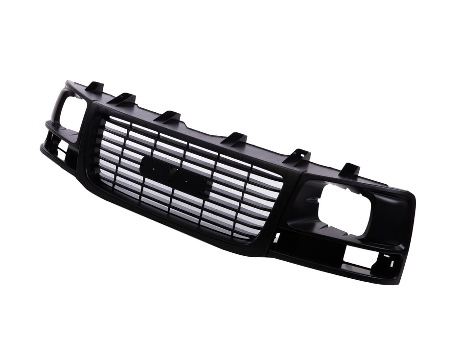 JustDrivably Replacement Parts Front Grille Grill Black Shell Insert With Sealed Beam Headlight Compatible With GMC Savana 1500 2500 3500 4500 2003-2017