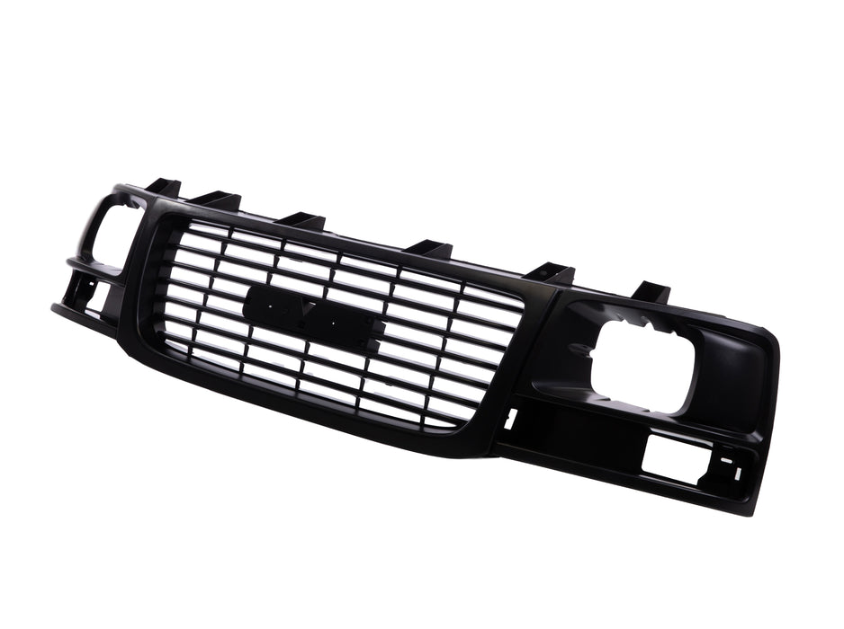 JustDrivably Replacement Parts Front Grille Grill Black Shell Insert With Sealed Beam Headlight Compatible With GMC Savana 1500 2500 3500 4500 2003-2017