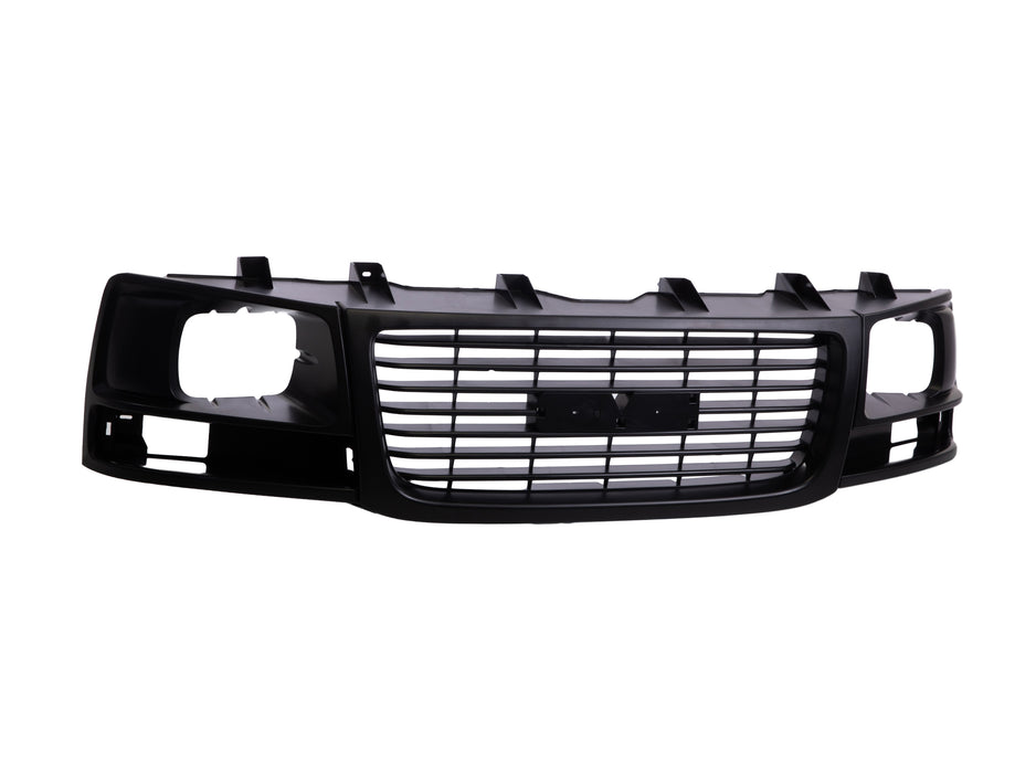 JustDrivably Replacement Parts Front Grille Grill Black Shell Insert With Sealed Beam Headlight Compatible With GMC Savana 1500 2500 3500 4500 2003-2017