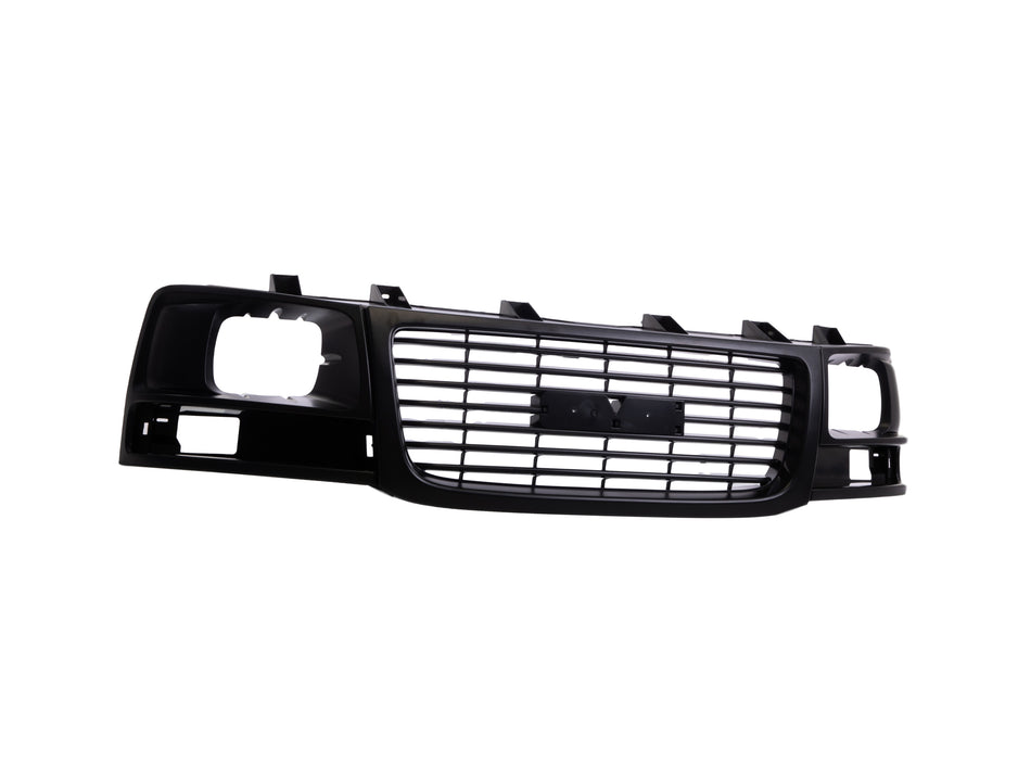 JustDrivably Replacement Parts Front Grille Grill Black Shell Insert With Sealed Beam Headlight Compatible With GMC Savana 1500 2500 3500 4500 2003-2017