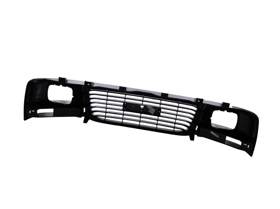 JustDrivably Replacement Parts Front Grille Grill Black Shell Insert With Sealed Beam Headlight Compatible With GMC Savana 1500 2500 3500 4500 2003-2017