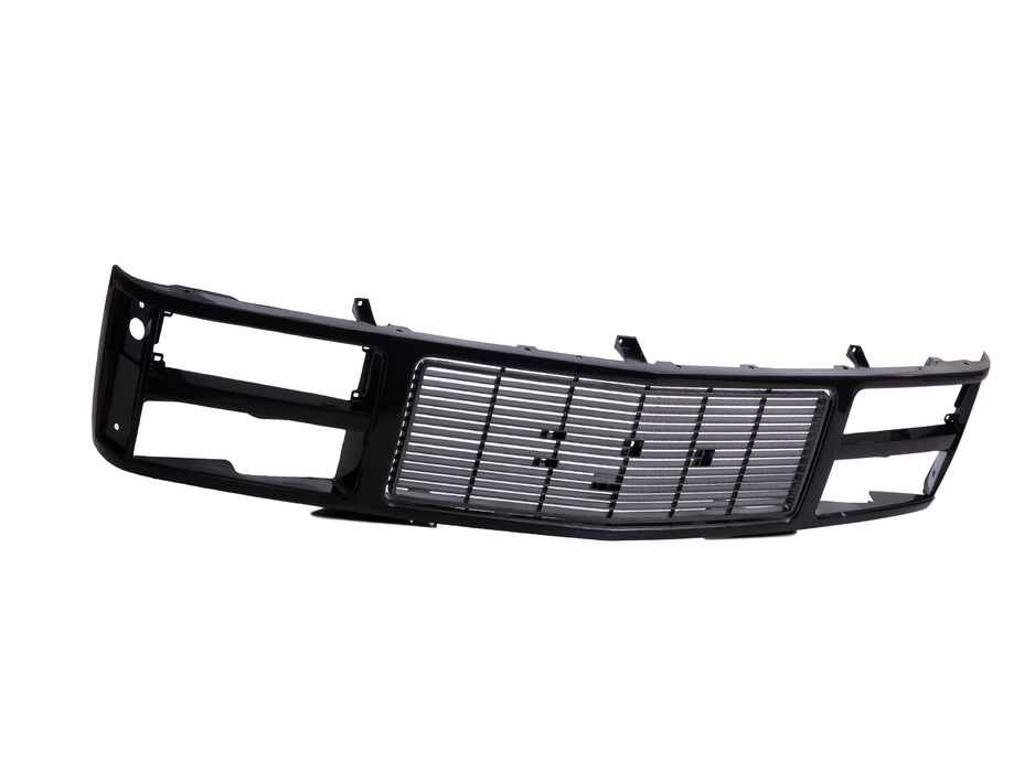 JustDrivably Replacement Parts Front Grille Grill Assembly Black Shell Black Insert With Composite Headlamps Type Compatible With GMC C / K 1500 2500 3500 Yukon Suburban Pickup Truck 1988-1993