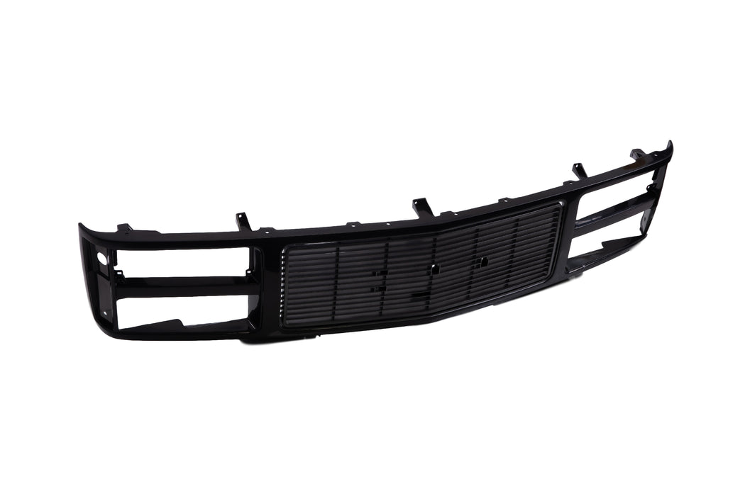 JustDrivably Replacement Parts Front Grille Grill Assembly Black Shell Black Insert With Composite Headlamps Type Compatible With GMC C / K 1500 2500 3500 Yukon Suburban Pickup Truck 1988-1993