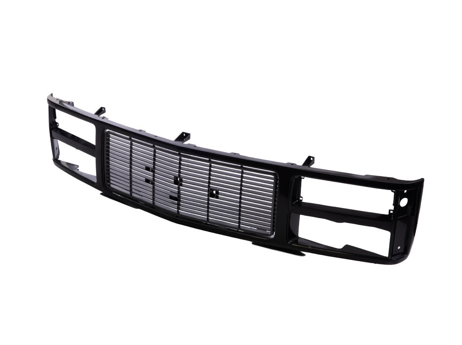 JustDrivably Replacement Parts Front Grille Grill Assembly Black Shell Black Insert With Composite Headlamps Type Compatible With GMC C / K 1500 2500 3500 Yukon Suburban Pickup Truck 1988-1993