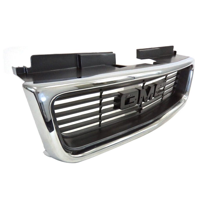 JustDrivably Replacement Parts Front Grille Grill Assembly With Chromed Shell With Gray Insert Compatible With GMC Jimmy 1998-2001 Sonoma SLE 1998-2000 Sonoma 2001-2004