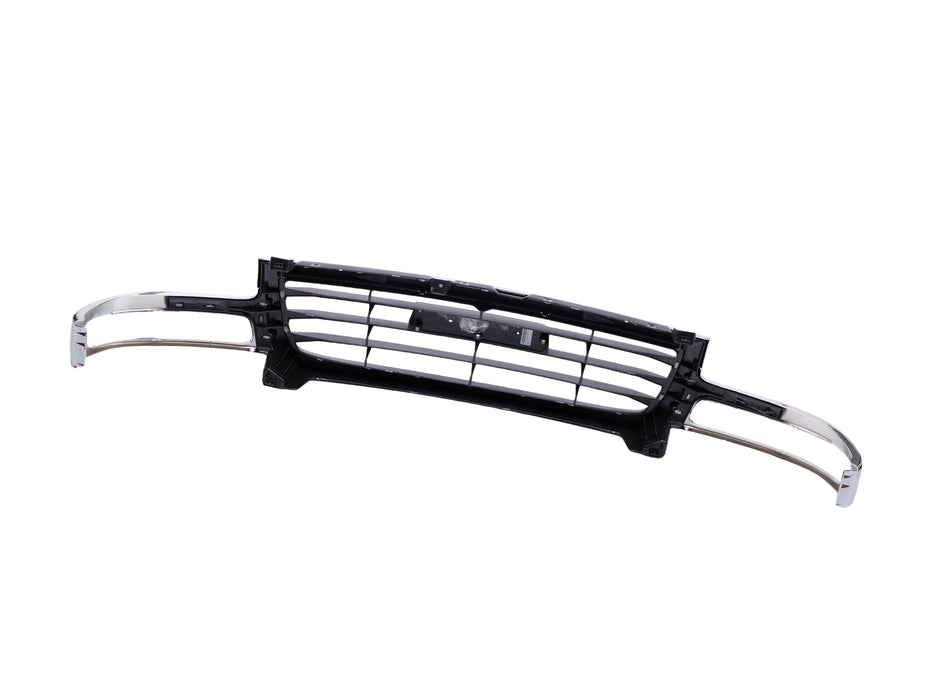 JustDrivably Replacement Parts Front Grille Grill Chrome Frame Shell With Black Insert Compatible With GMC Sierra 1500 / 1500 HD / 2500 / 1500 Classic / 1500 HD Classic For 2003-2007 Pickup Truck