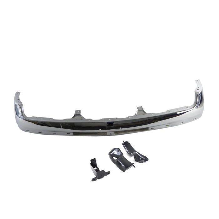 New Replacement Parts Front Chrome Bumper Face Bar With Bracket Chevy SIlverado Pickup Truck 1500 2500 3500 HD Tahoe Fits GM1002376 12336026