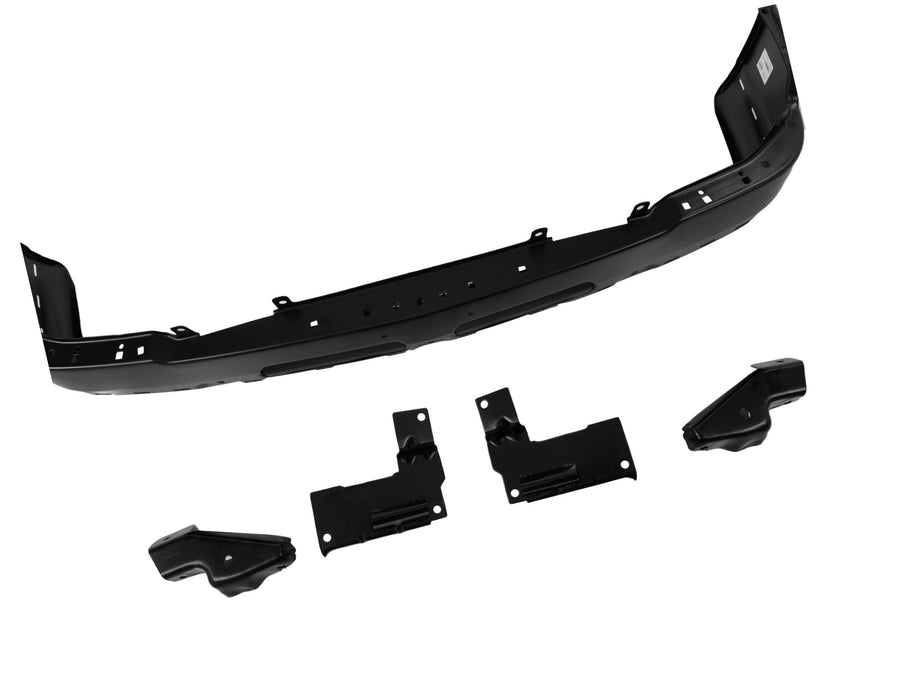 JustDrivably Replacement Parts Front Steel Black Bumper Face Bar Compatible With Chevrolet Silverado 1500 1500HD 2500 2500HD 3500 1500 Classic 1500HD Classic 2500HD Classic 3500 Classic 2003-2007