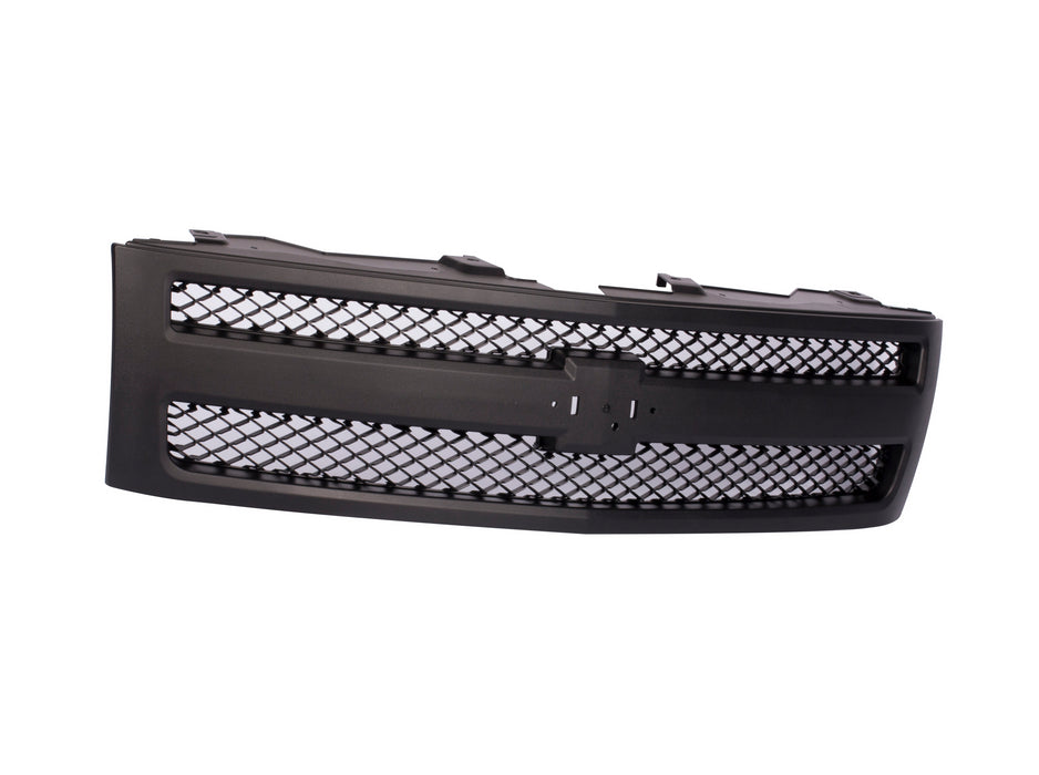 JustDrivably Replacement Parts Front Grille Grill Assembly With Black Frame Shell With Black Mesh Insert Compatible With Chevrolet 1500 Pickup Truck 2007 2008 2009 2010 2011 2012 2013