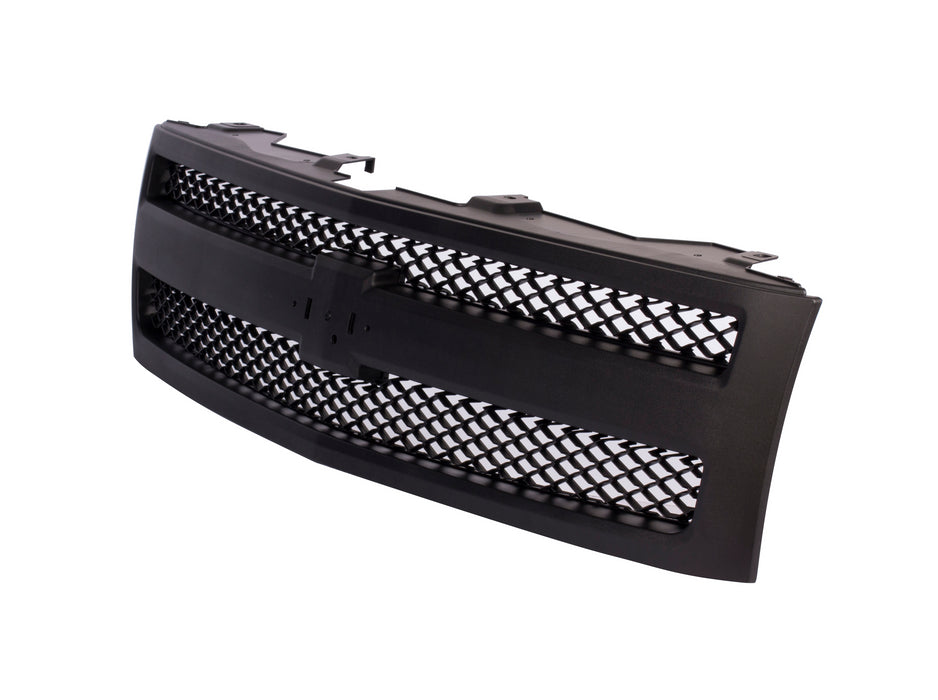 JustDrivably Replacement Parts Front Grille Grill Assembly With Black Frame Shell With Black Mesh Insert Compatible With Chevrolet 1500 Pickup Truck 2007 2008 2009 2010 2011 2012 2013