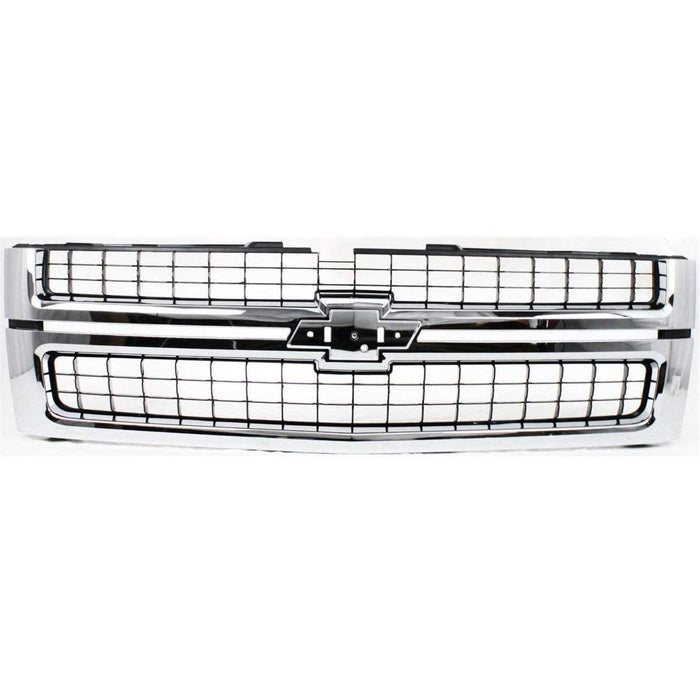 New Replacement Parts Front Plastic Chromed frame;Matte black Insert Grille Compatible With Silverado 2500 HD LTZ,WT,LT Silverado 3500 HD WT,LT,LTZ 25825521 GM1200608