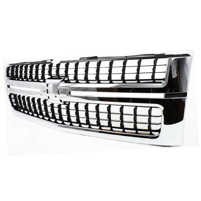 New Replacement Parts Front Plastic Chromed frame;Matte black Insert Grille Compatible With Silverado 2500 HD LTZ,WT,LT Silverado 3500 HD WT,LT,LTZ 25825521 GM1200608