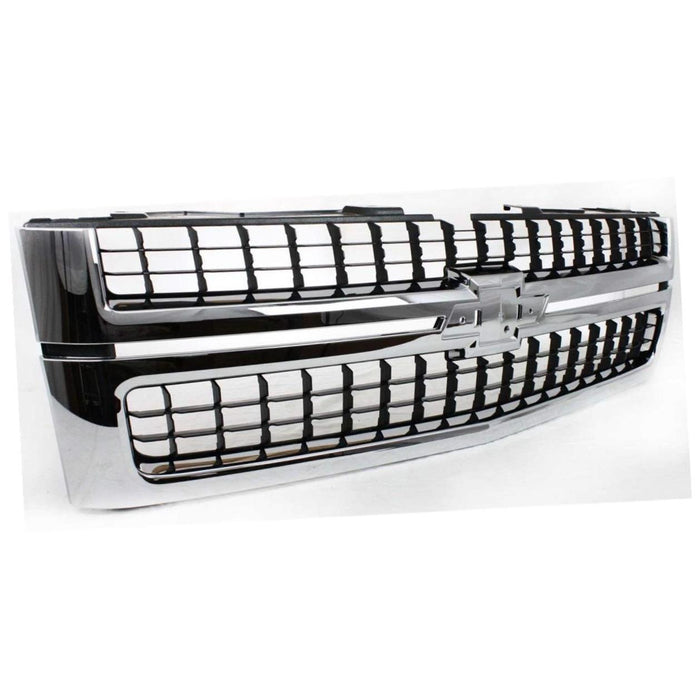 New Replacement Parts Front Plastic Chromed frame;Matte black Insert Grille Compatible With Silverado 2500 HD LTZ,WT,LT Silverado 3500 HD WT,LT,LTZ 25825521 GM1200608