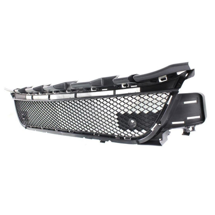 Grille Assembly Compatible with 2015-2017 Dodge Charger Textured Black Shell and Insert with Hood Scoop
