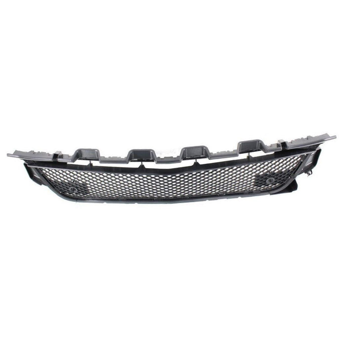 Grille Assembly Compatible with 2015-2017 Dodge Charger Textured Black Shell and Insert with Hood Scoop
