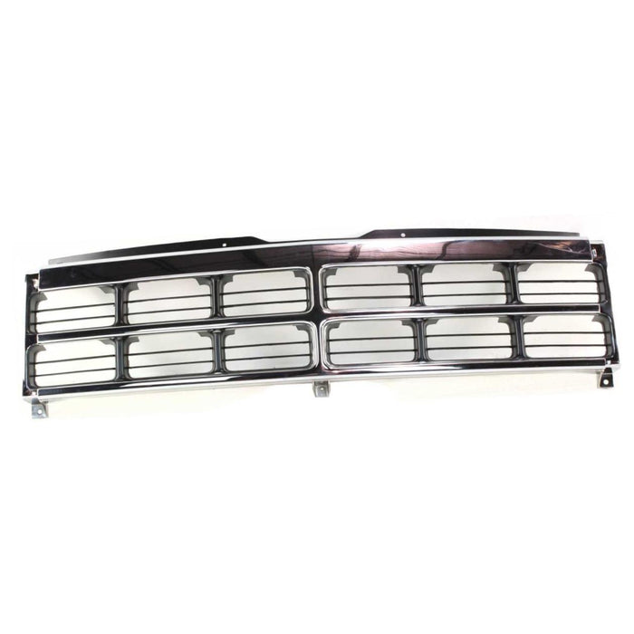 CarPartsDepot, Black Insert Chrome Grille Grill Front Body Parts, 400-17777 CH1200181 56003352