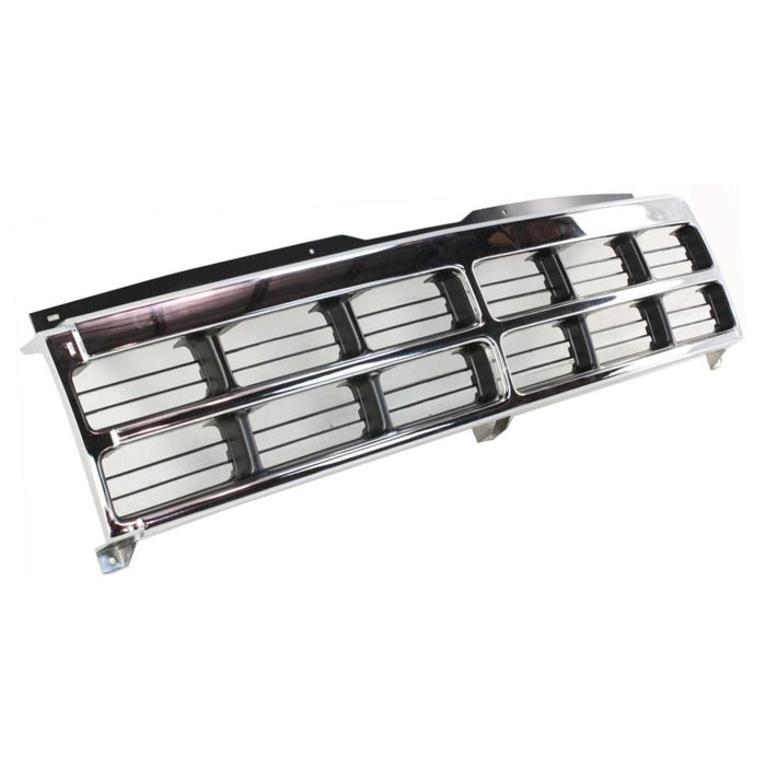 CarPartsDepot, Black Insert Chrome Grille Grill Front Body Parts, 400-17777 CH1200181 56003352