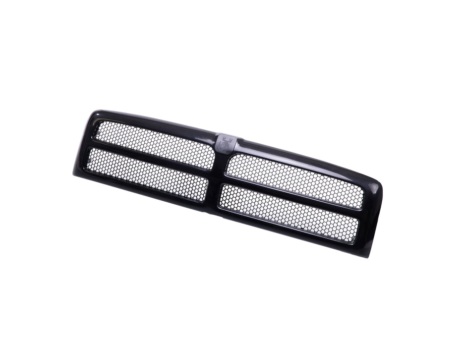 JustDrivably Replacement Parts Front Grille Grill Assembly With Black Shell Frame With Black Honeycomb Insert Compatible With Dodge Ram 1500 1994-2001 Ram 2500 3500 1994-2002 Pickup Truck